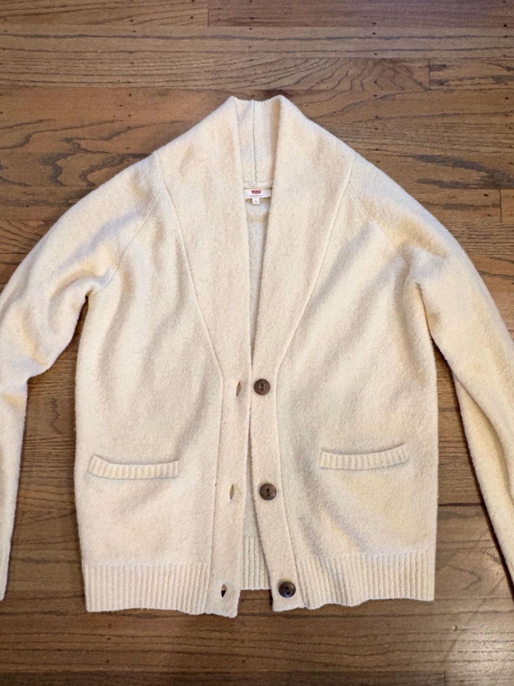 Levi's Cream Button-Up Women's Cardigan Sweater